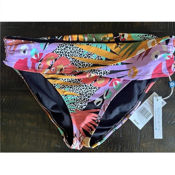 NWT,Bleu by Rod Beattie,Tropical Print Suit Bottom,Mid-Rise,Cross Pleat,Size 10 - Picture 6 of 9